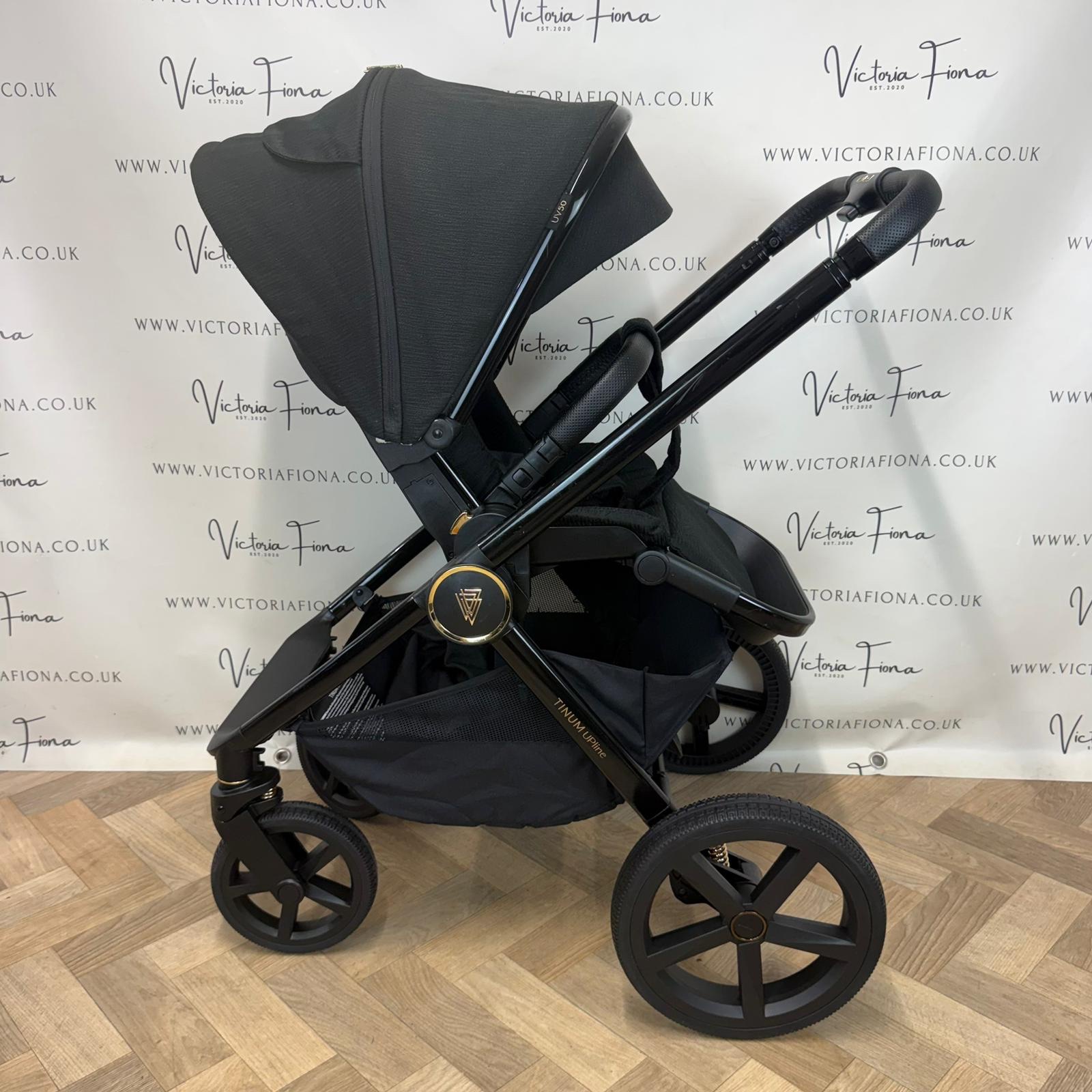 PRELOVED Venicci Tinum Upline Carrycot & Pushchair with Maxi Cosi Pebble 360 & Isofix - All Black - Image 7