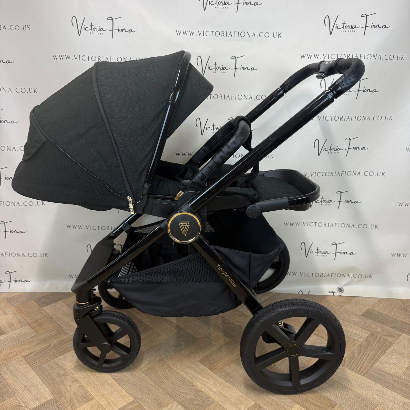 PRELOVED Venicci Tinum Upline Carrycot & Pushchair with Maxi Cosi Pebble 360 & Isofix - All Black - Image 8