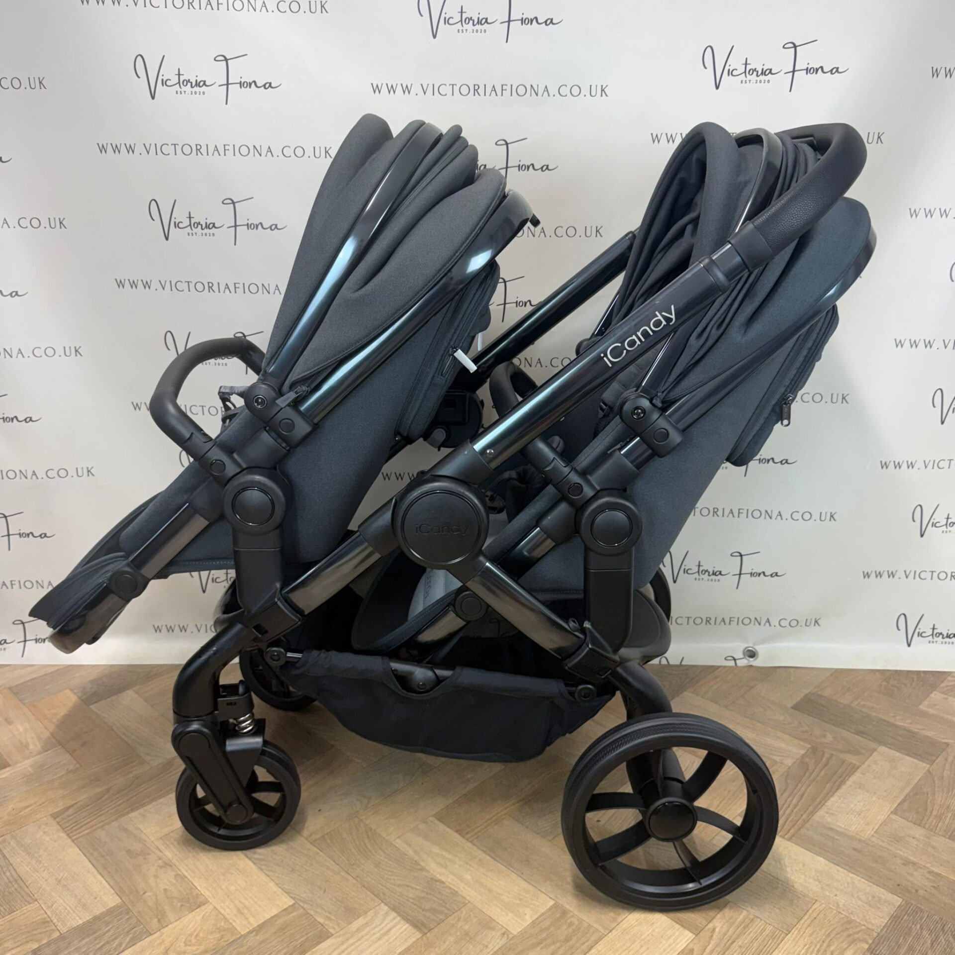 PRELOVED iCandy Peach 7 Tandem Double Pushchair with accessories - Truffle Grey - Image 6
