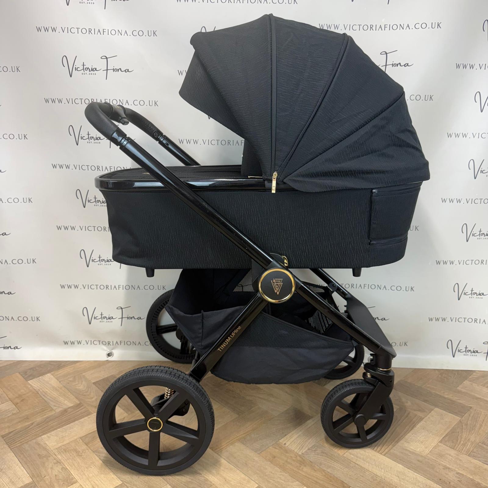 PRELOVED Venicci Tinum Upline Carrycot & Pushchair with Maxi Cosi Pebble 360 & Isofix - All Black - Image 5