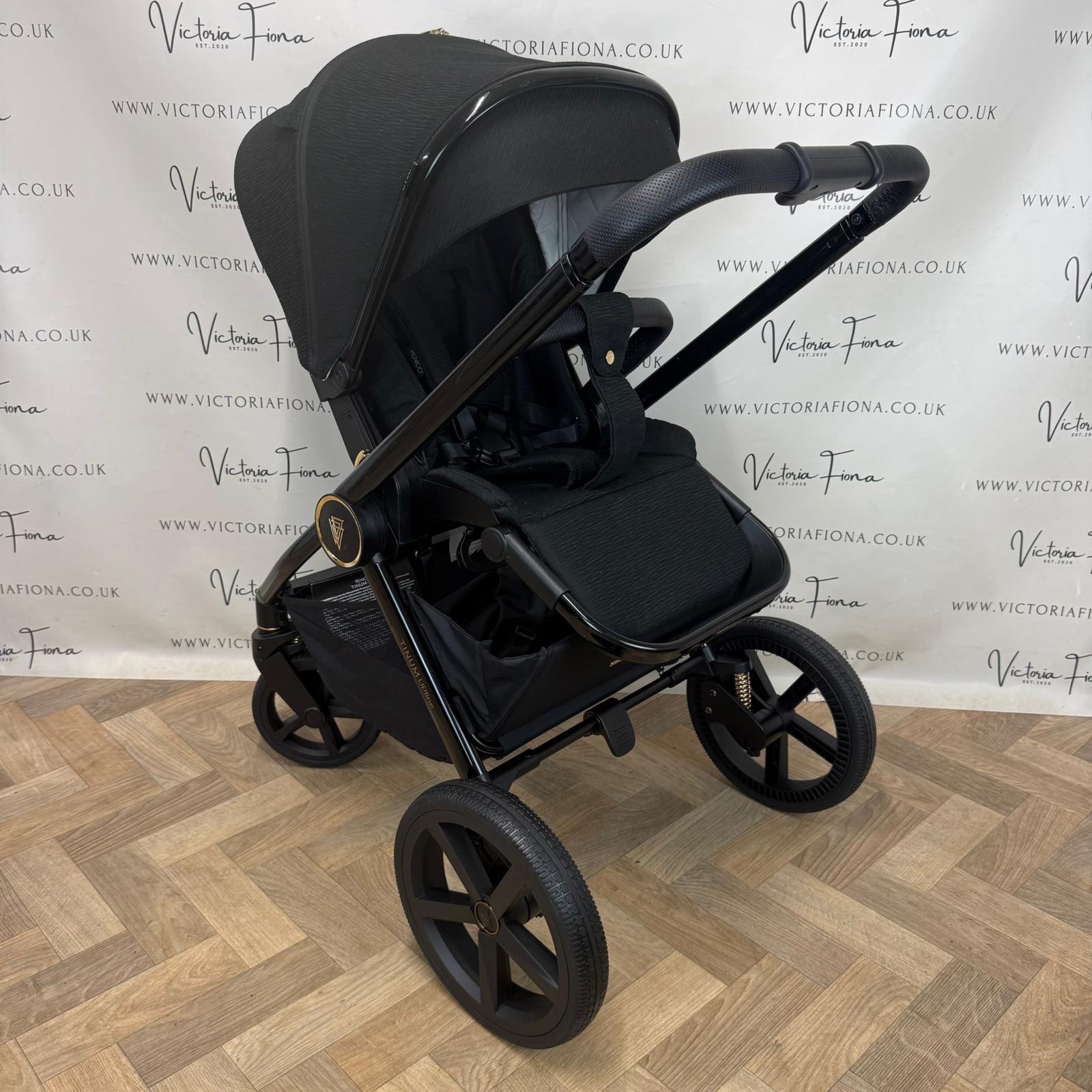 PRELOVED Venicci Tinum Upline Carrycot & Pushchair with Maxi Cosi Pebble 360 & Isofix - All Black - Image 6