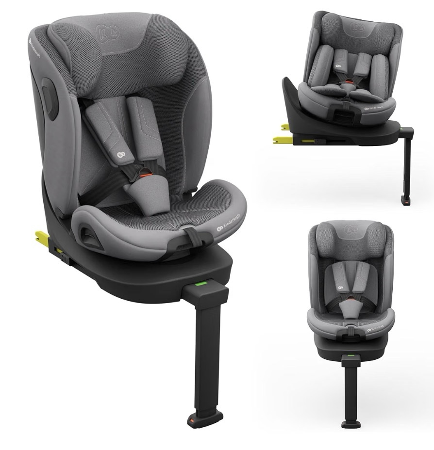 NEW Kinderkraft I-360 PRO I-Size Spin Car Seat (0-12years) - Grey