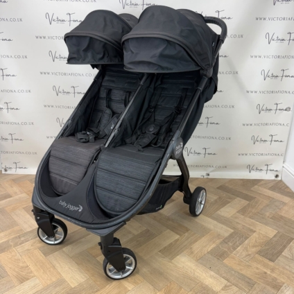 PRELOVED Baby Jogger City Tour 2 Double Stroller Pushchair - Opulent Black