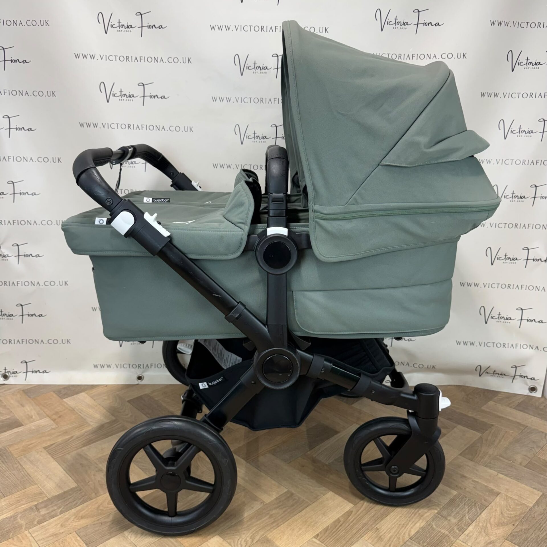 PRELOVED Bugaboo Donkey 5 TWIN Double Pushchair - Forest Green with Black Chassis - Image 2