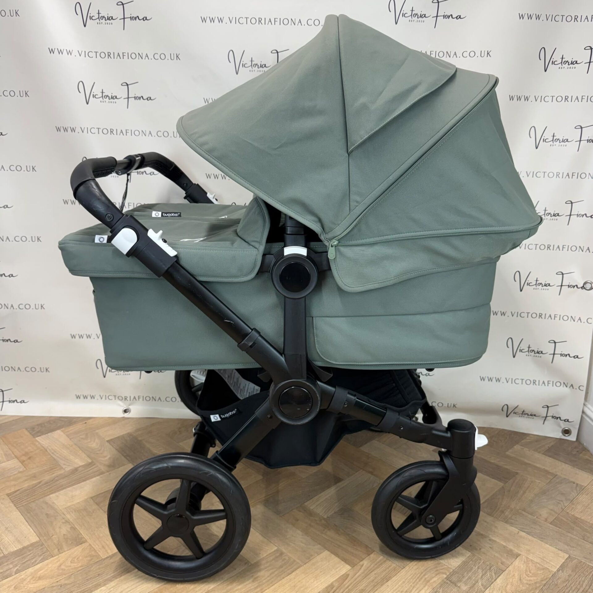 PRELOVED Bugaboo Donkey 5 TWIN Double Pushchair - Forest Green with Black Chassis - Image 3
