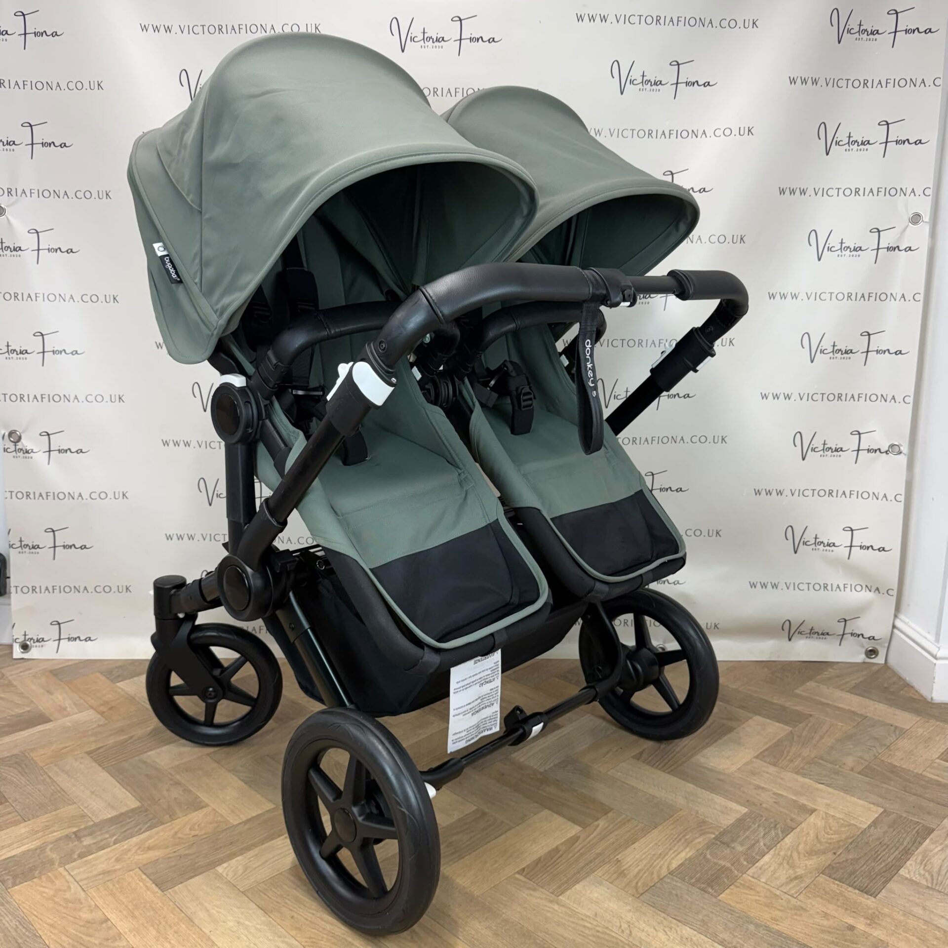 PRELOVED Bugaboo Donkey 5 TWIN Double Pushchair - Forest Green with Black Chassis - Image 6