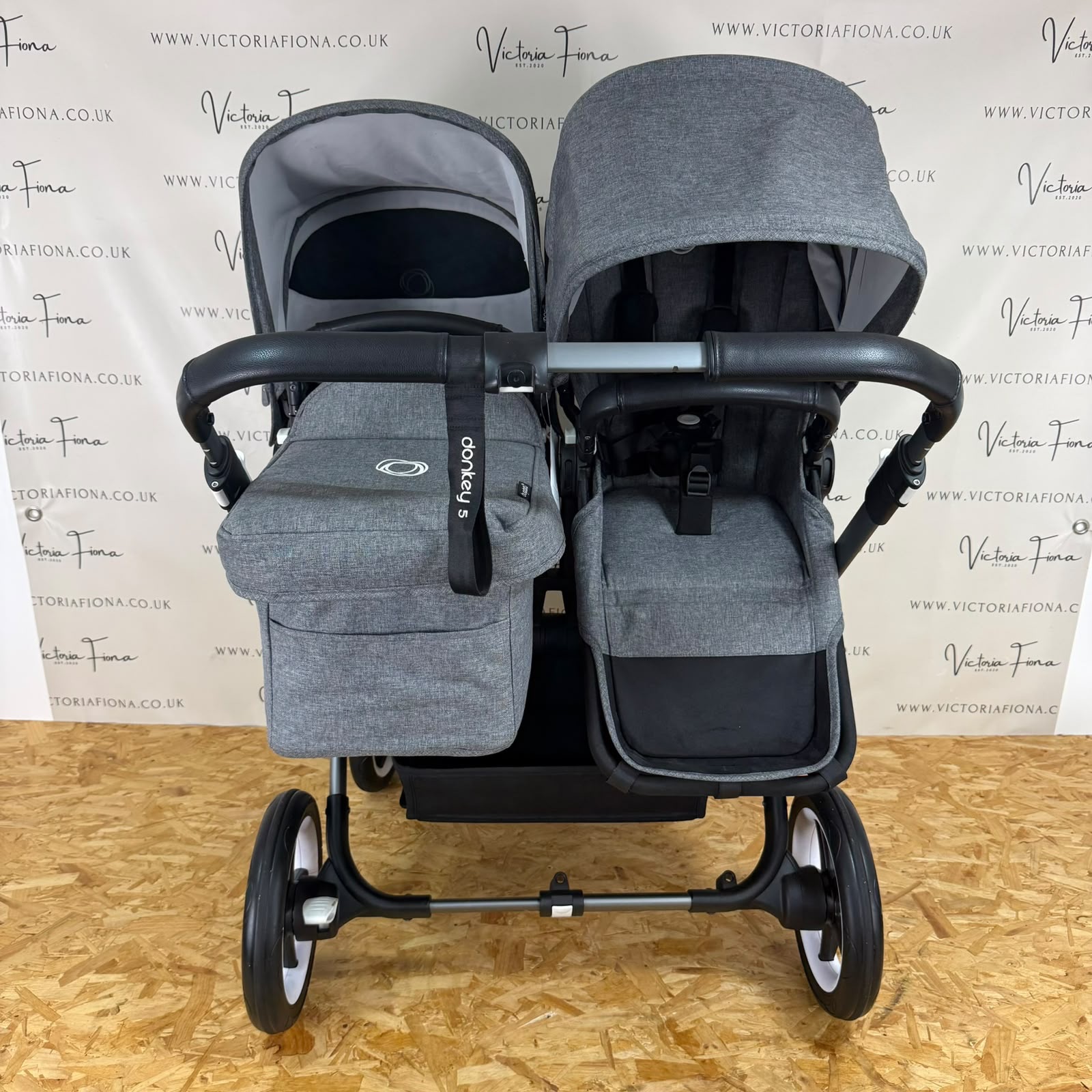 PRELOVED Bugaboo Donkey 5 Double Pushchair - GREY MELANGE - Image 6
