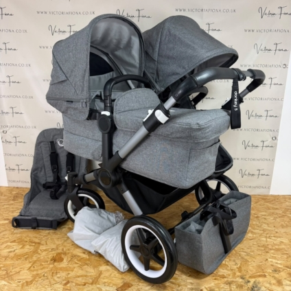 PRELOVED Bugaboo Donkey 5 Double Pushchair - GREY MELANGE
