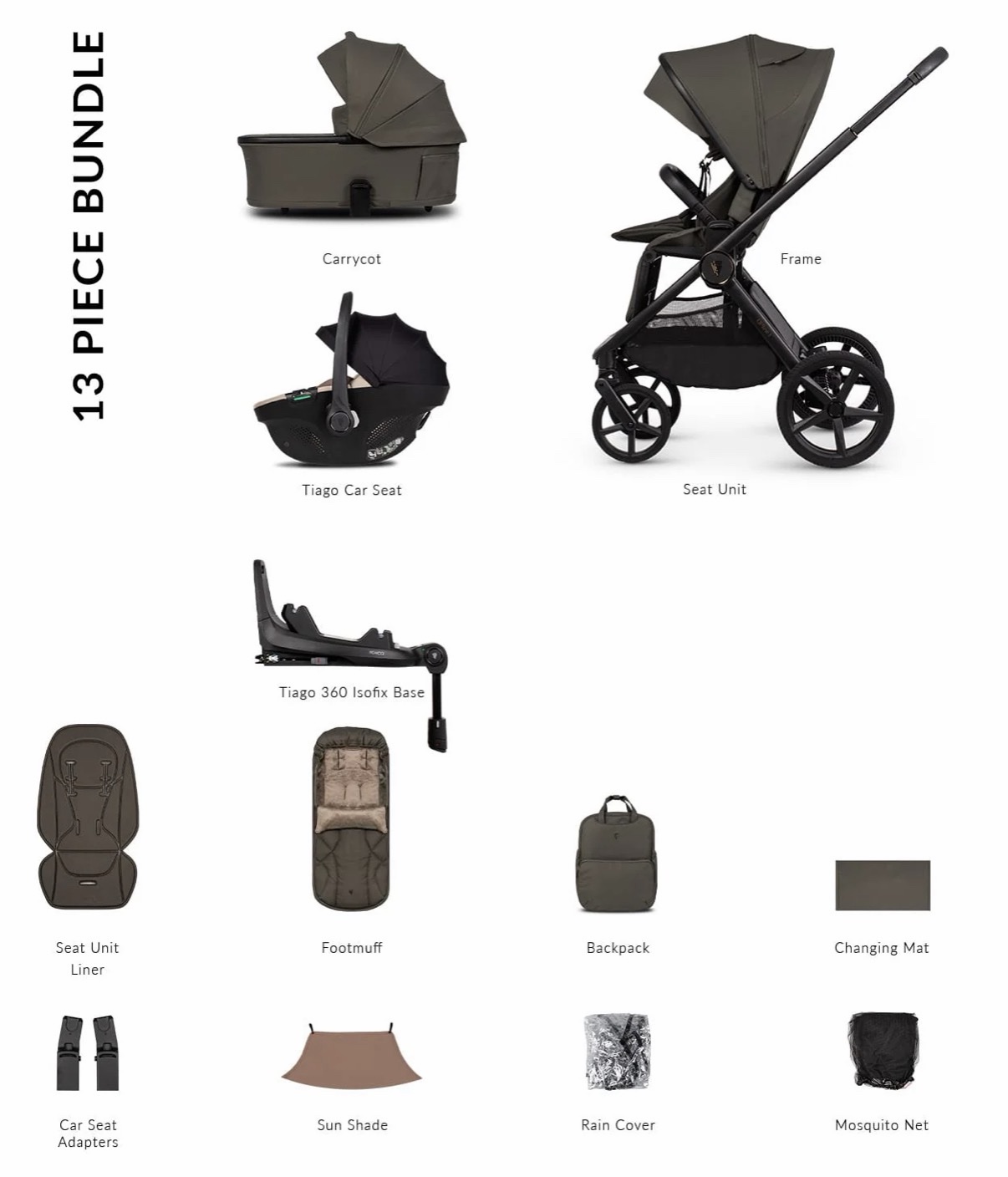 NEW Venicci Upline 3, 4in1 Travel System - Truffle/Beige