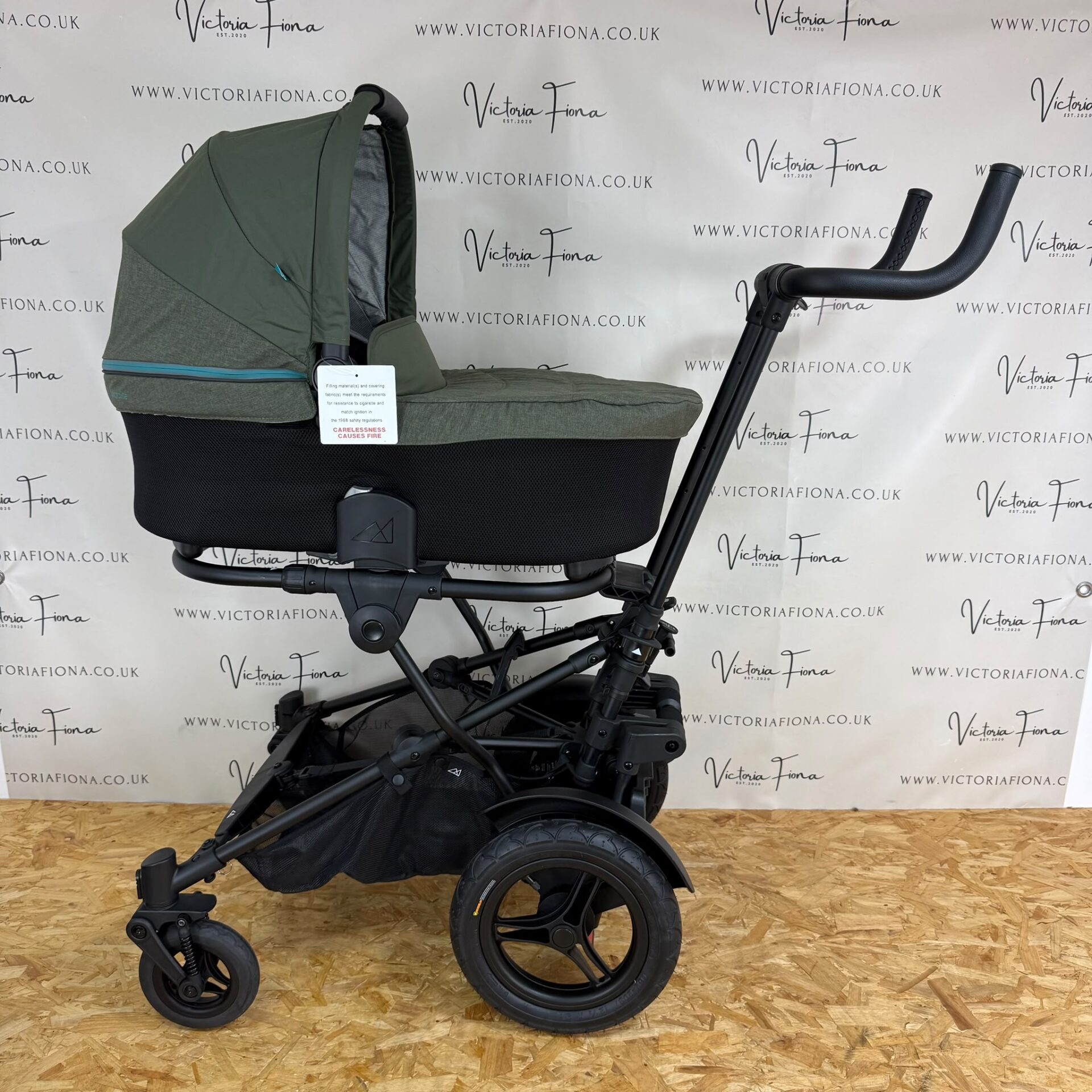 NEW Micralite Twofold Double Pushchair with Carrycot - Evergreen & Black - Image 2